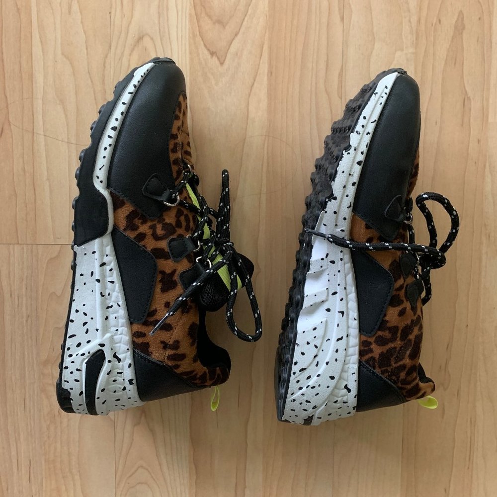 Madden Girl Akima leopard print and neon yellow sneakers - size 9 - worn once